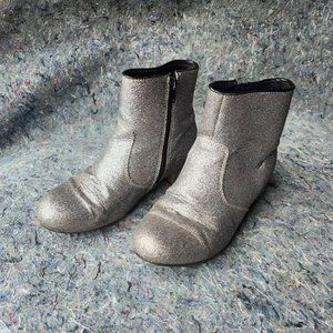 Girls Silver Sparkly Boots- Size 4 (Jr)
